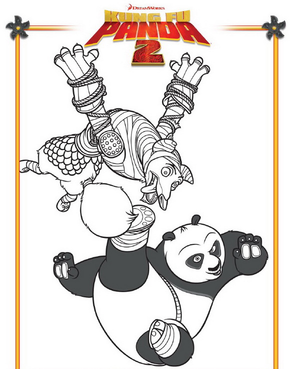 Plansa de colorat cu Kung Fu Panda 40 35